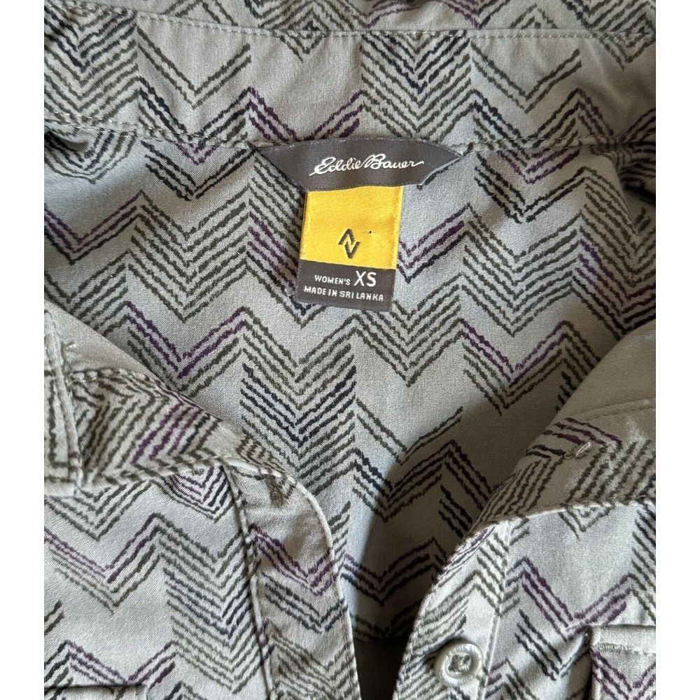 Eddie Bauer‎ Athleisure Dress Olive Green Purple Geometric AOP Stretch Travel XS - Picture 11 of 16